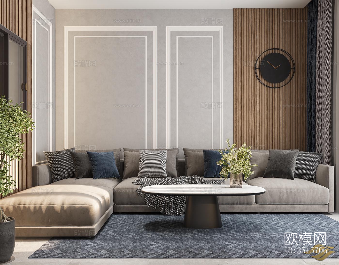 现代平层效果图下载（渲染图2）