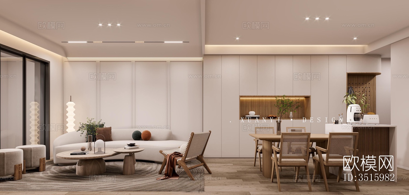 现代平层效果图下载（渲染图2）