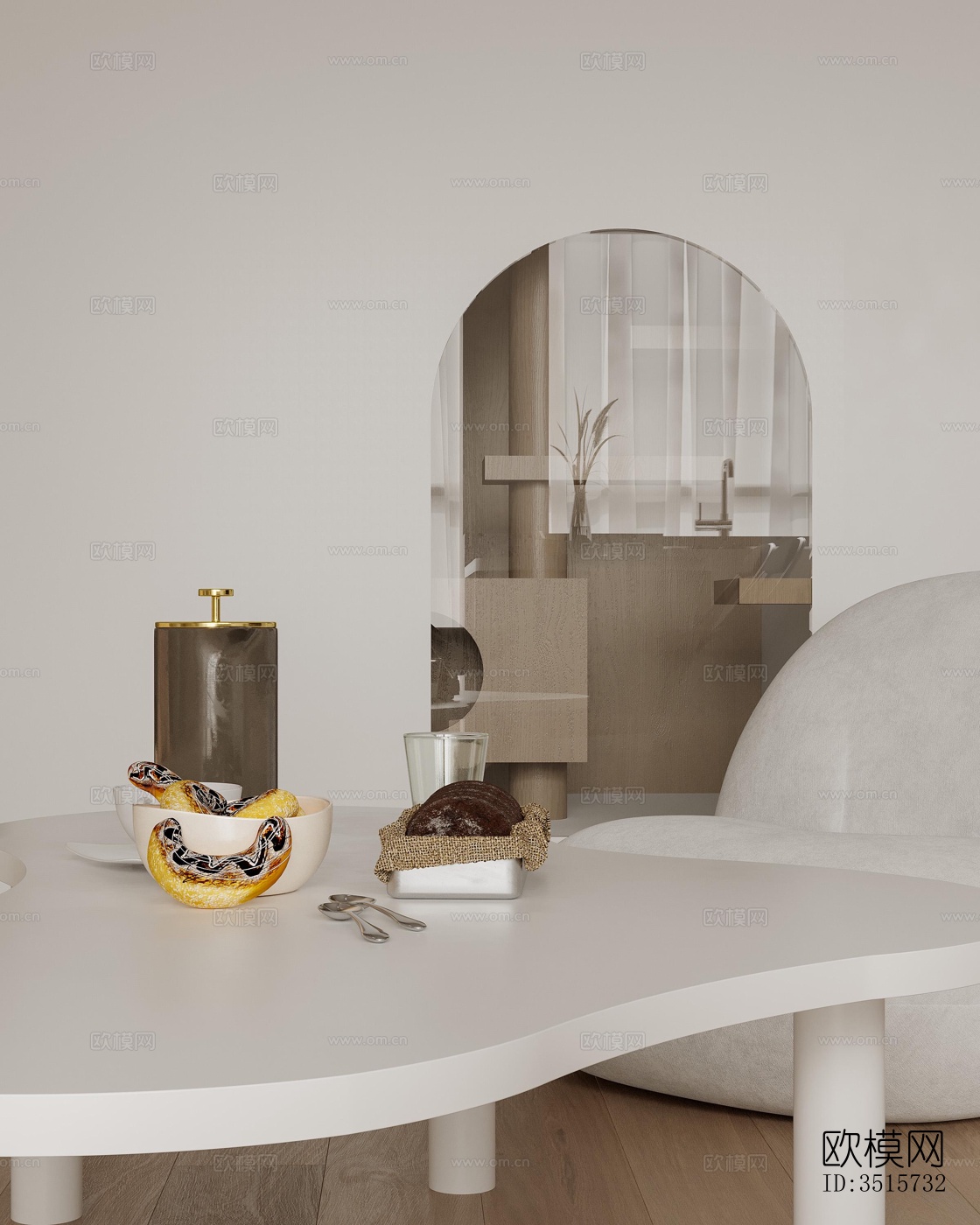 现代平层效果图下载（渲染图6）