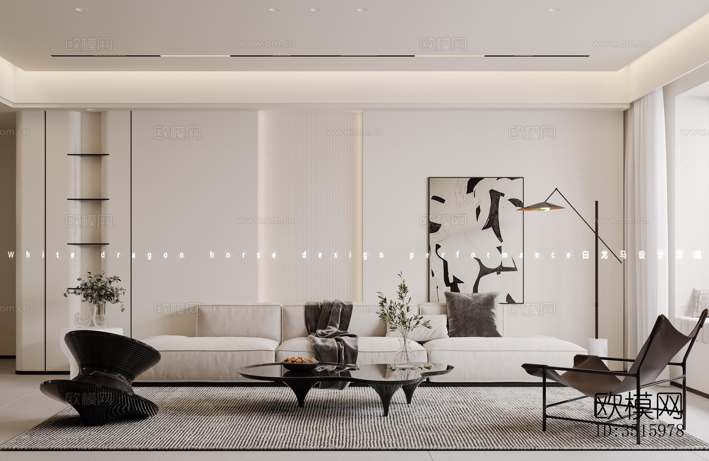 现代平层效果图下载（渲染图2）