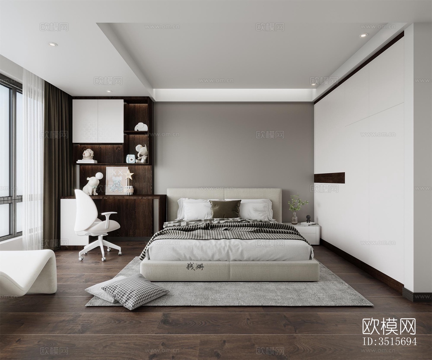 现代平层效果图下载（渲染图8）