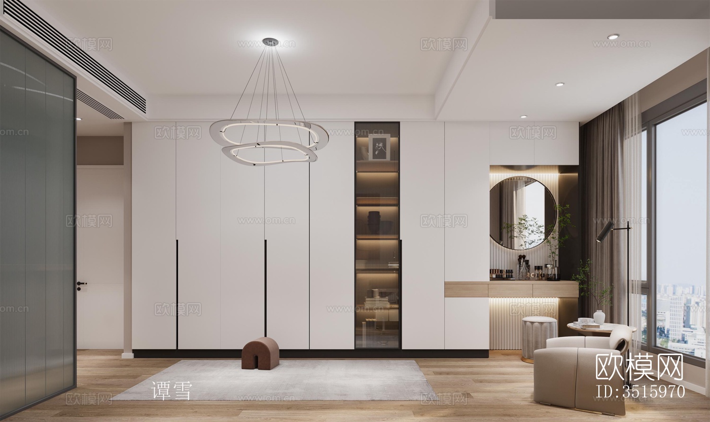 现代平层效果图下载（渲染图6）