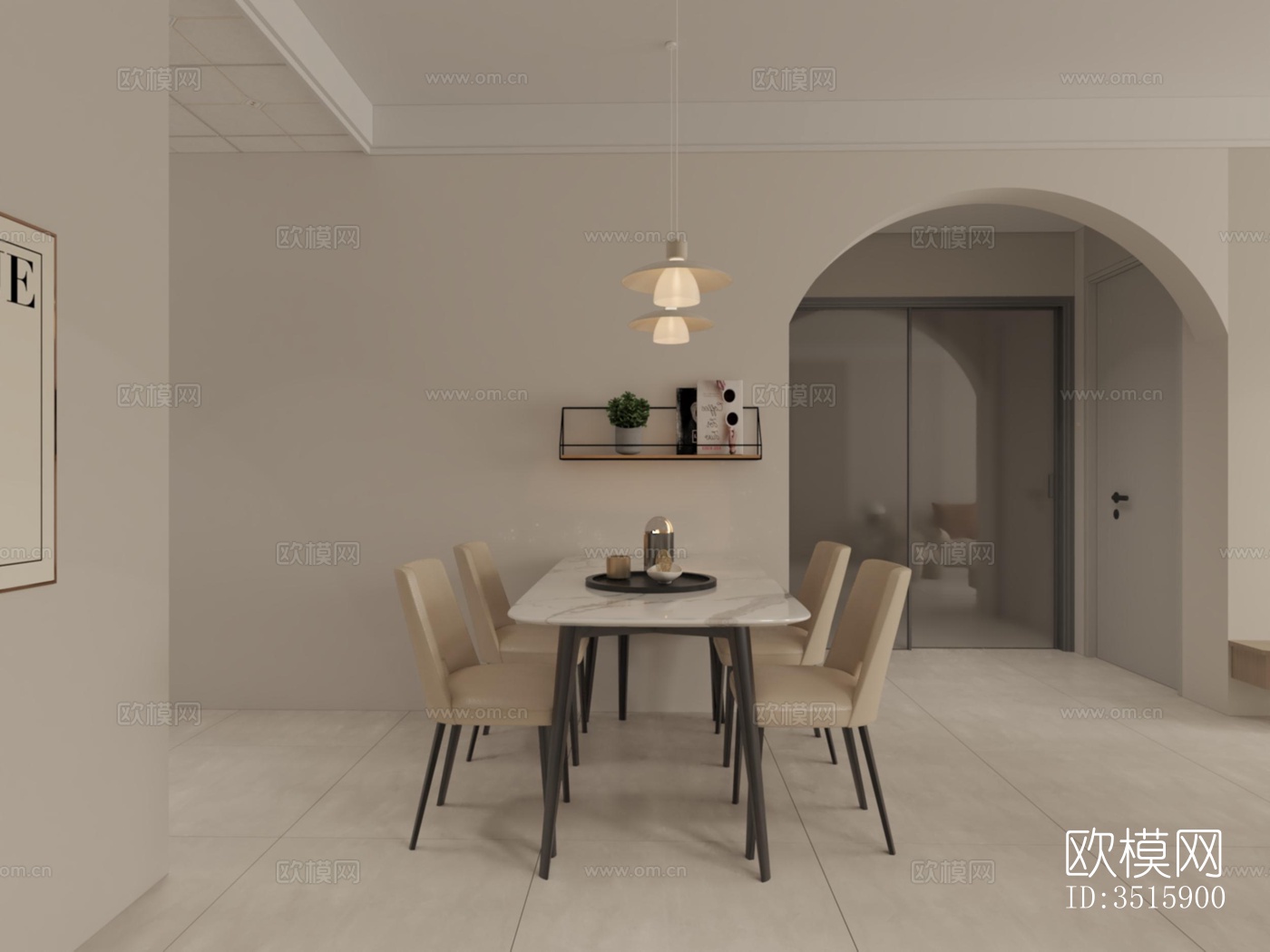 现代平层效果图下载（渲染图6）