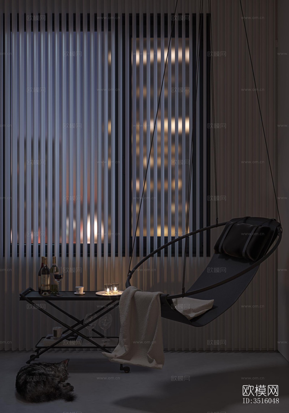 现代平层效果图下载（渲染图9）