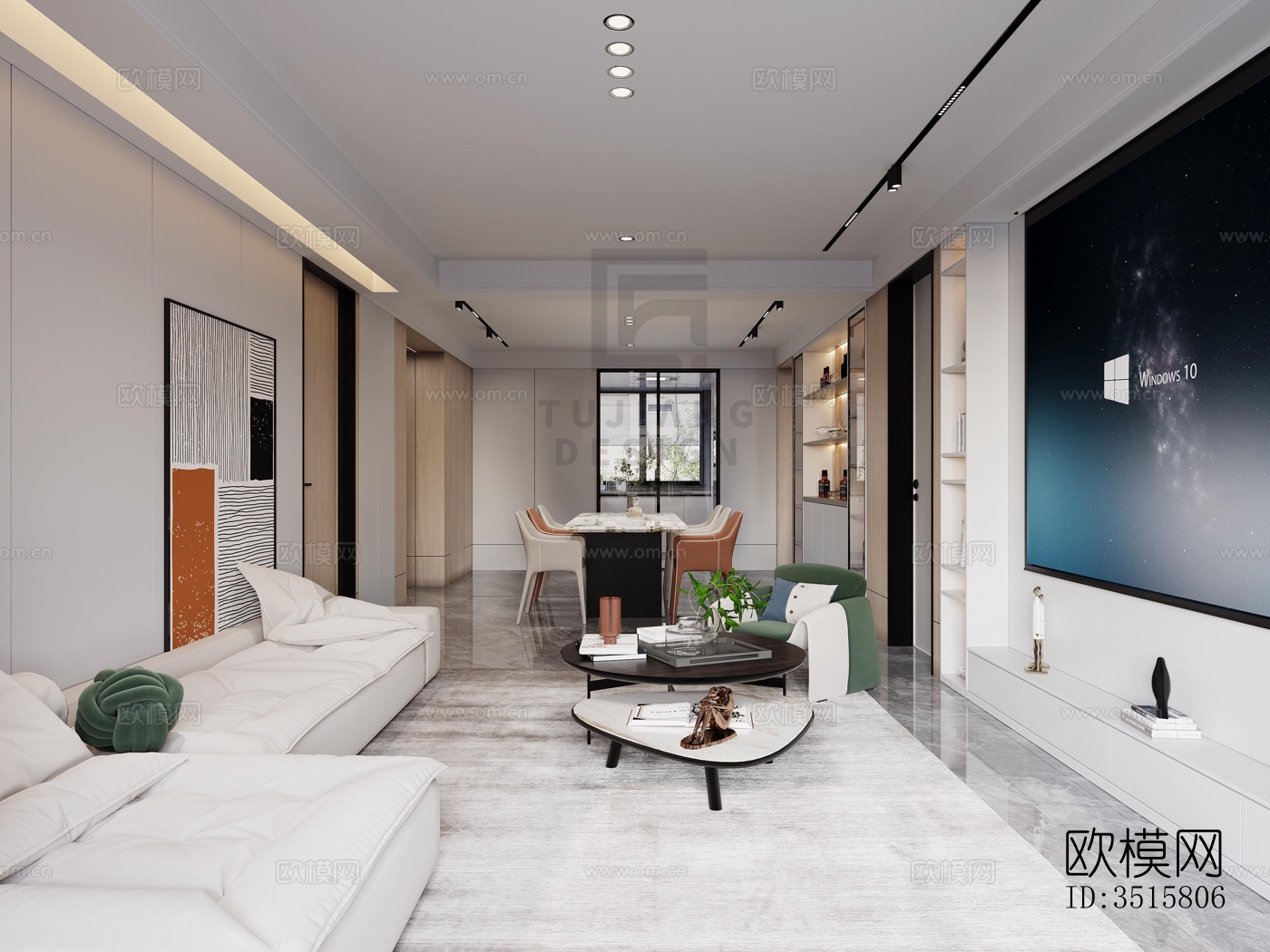 现代平层效果图下载（渲染图5）