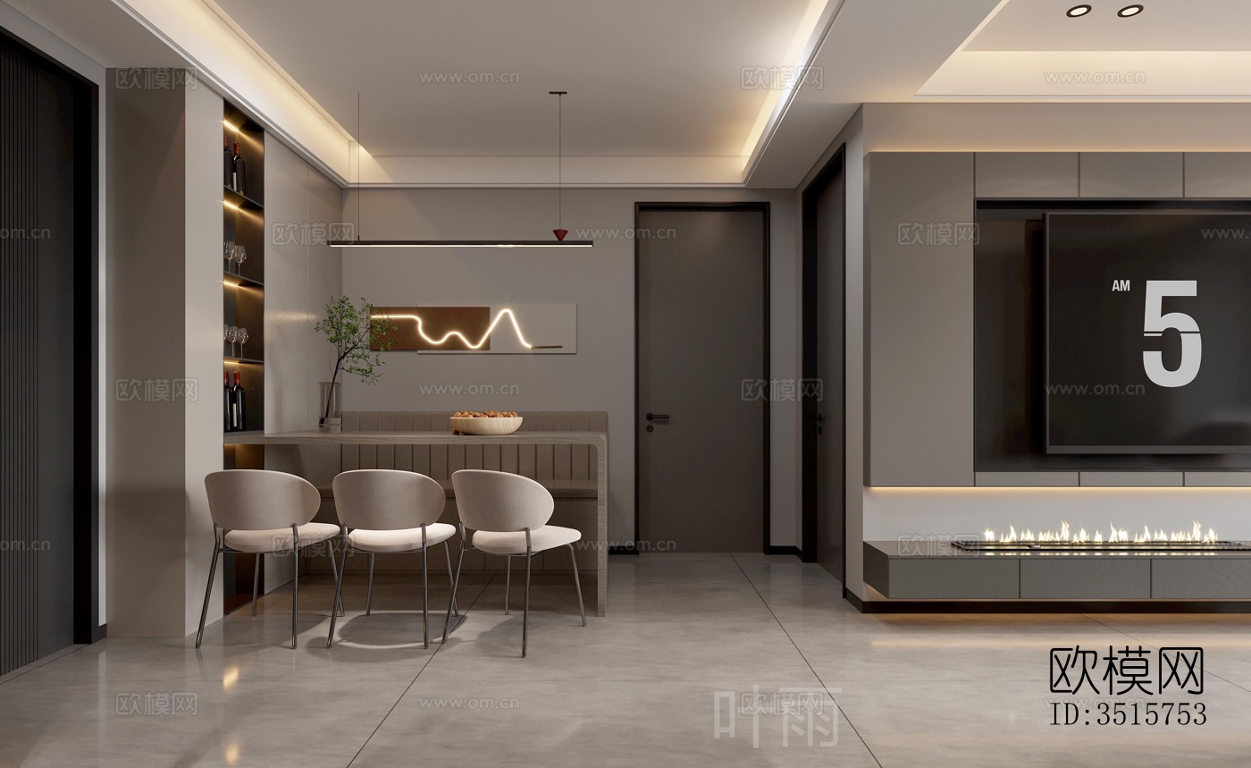 现代平层效果图下载（渲染图3）