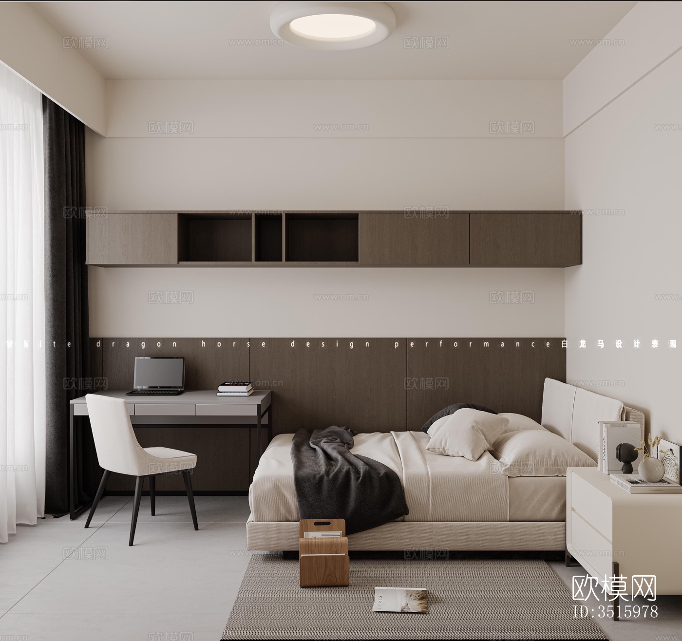 现代平层效果图下载（渲染图6）