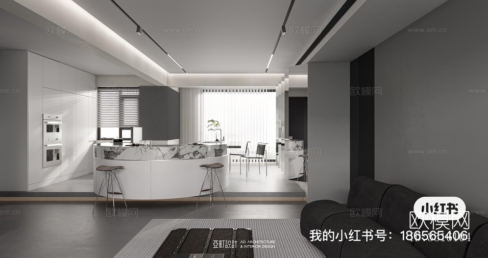 现代平层效果图下载(渲染图2)