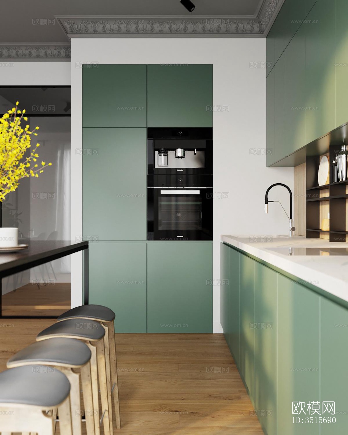 现代平层效果图下载（渲染图12）