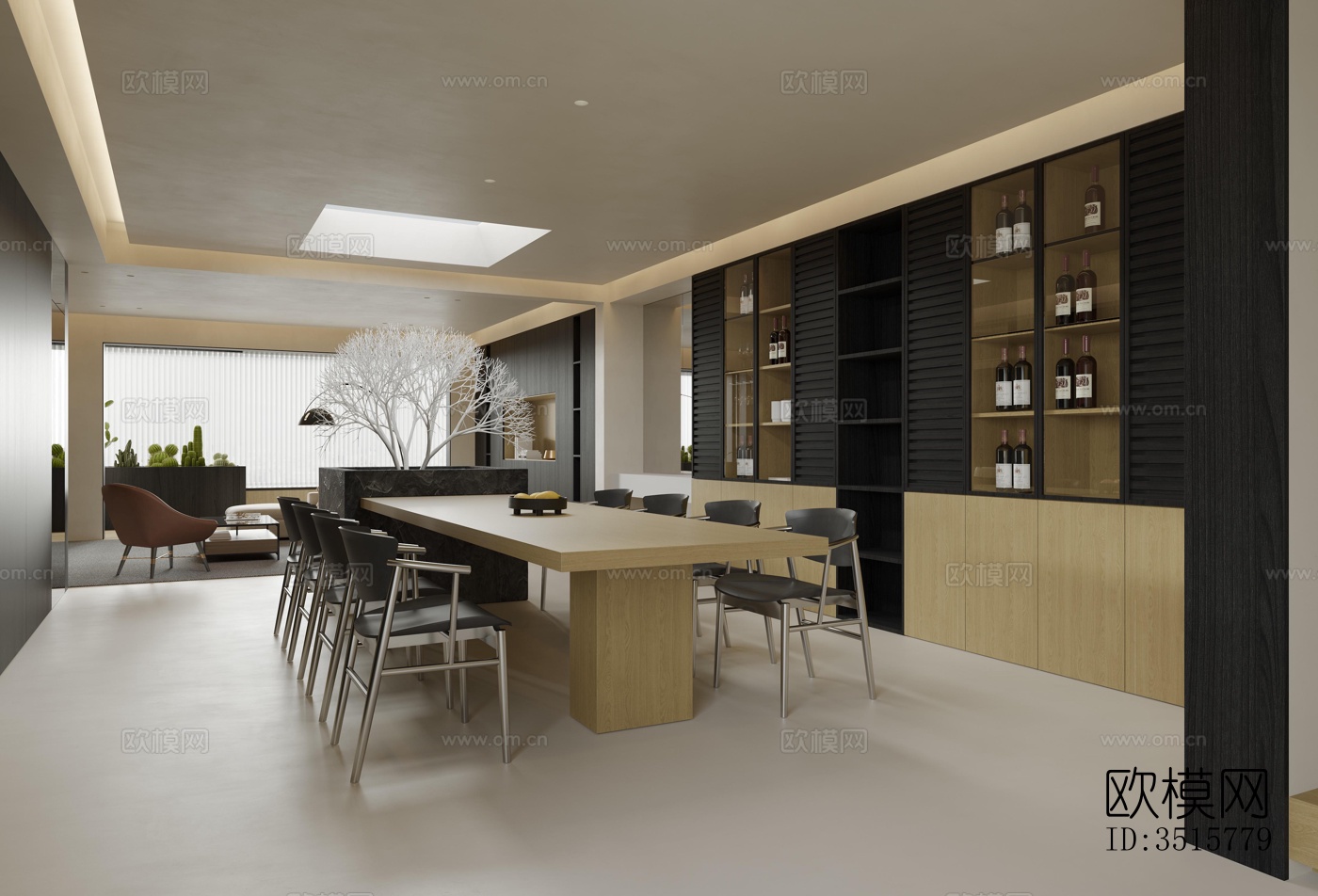 现代平层效果图下载（渲染图7）