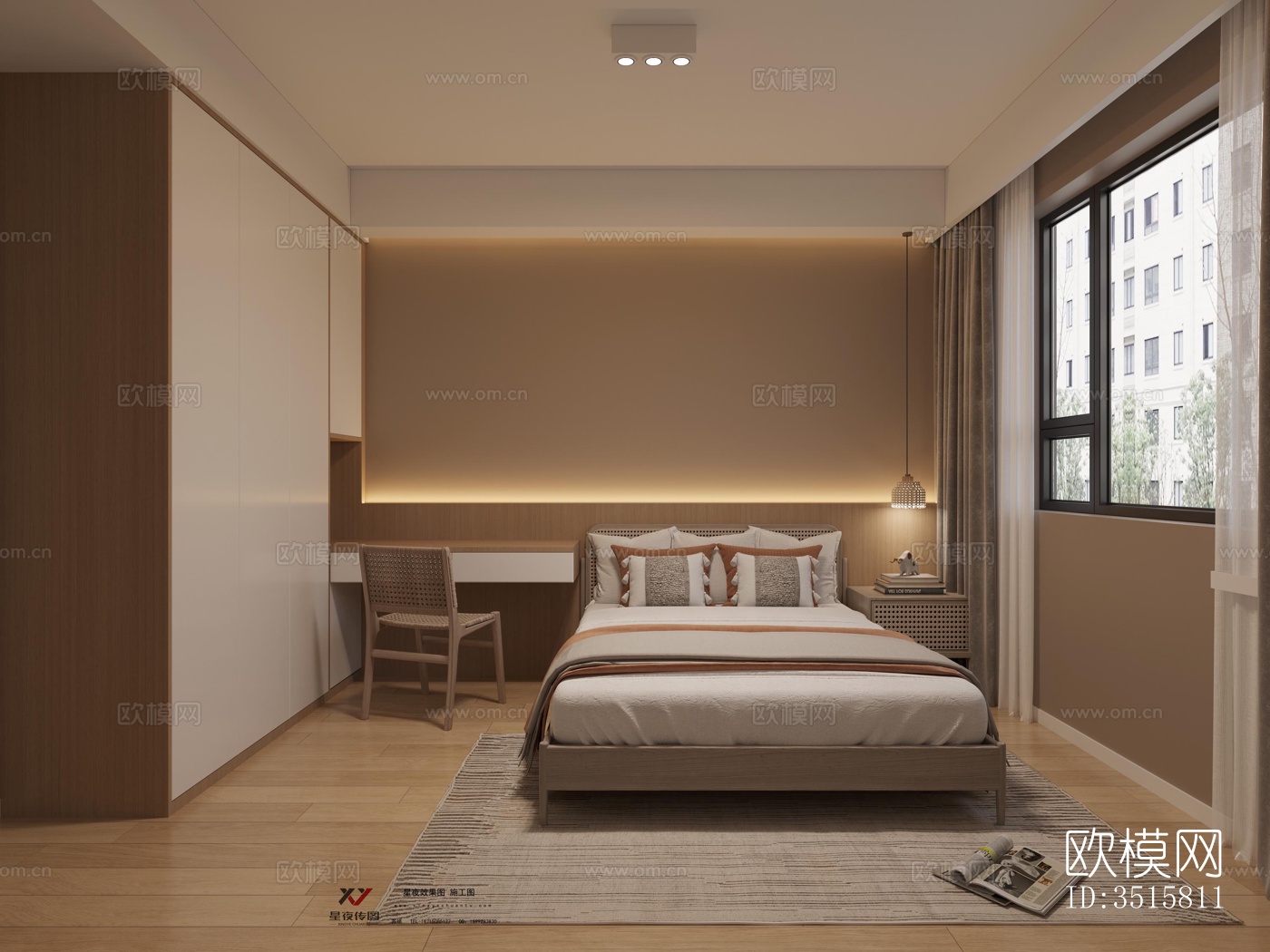 现代平层效果图下载（渲染图9）