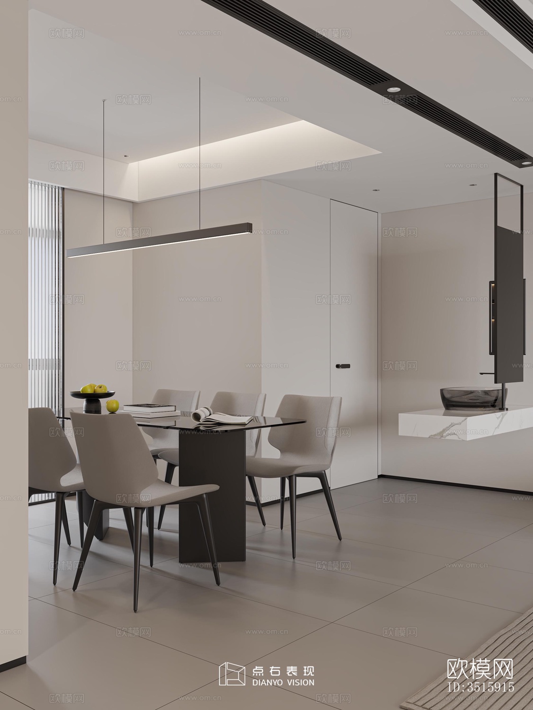 现代平层效果图下载（渲染图8）