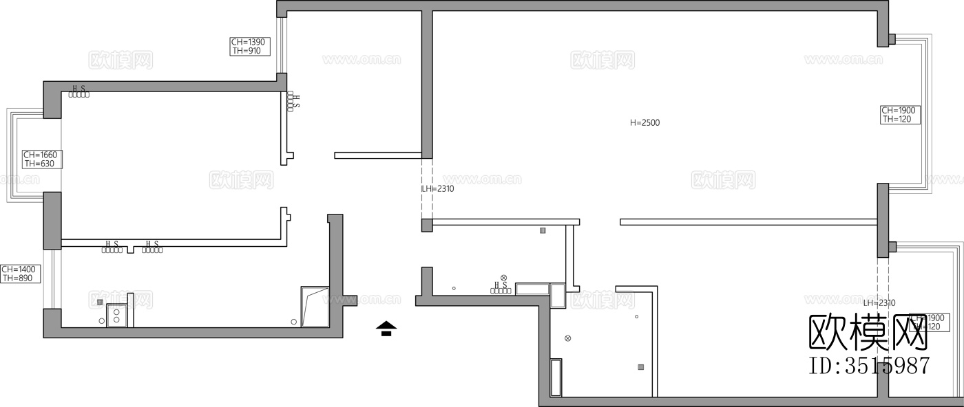 现代平层效果图下载（渲染图7）