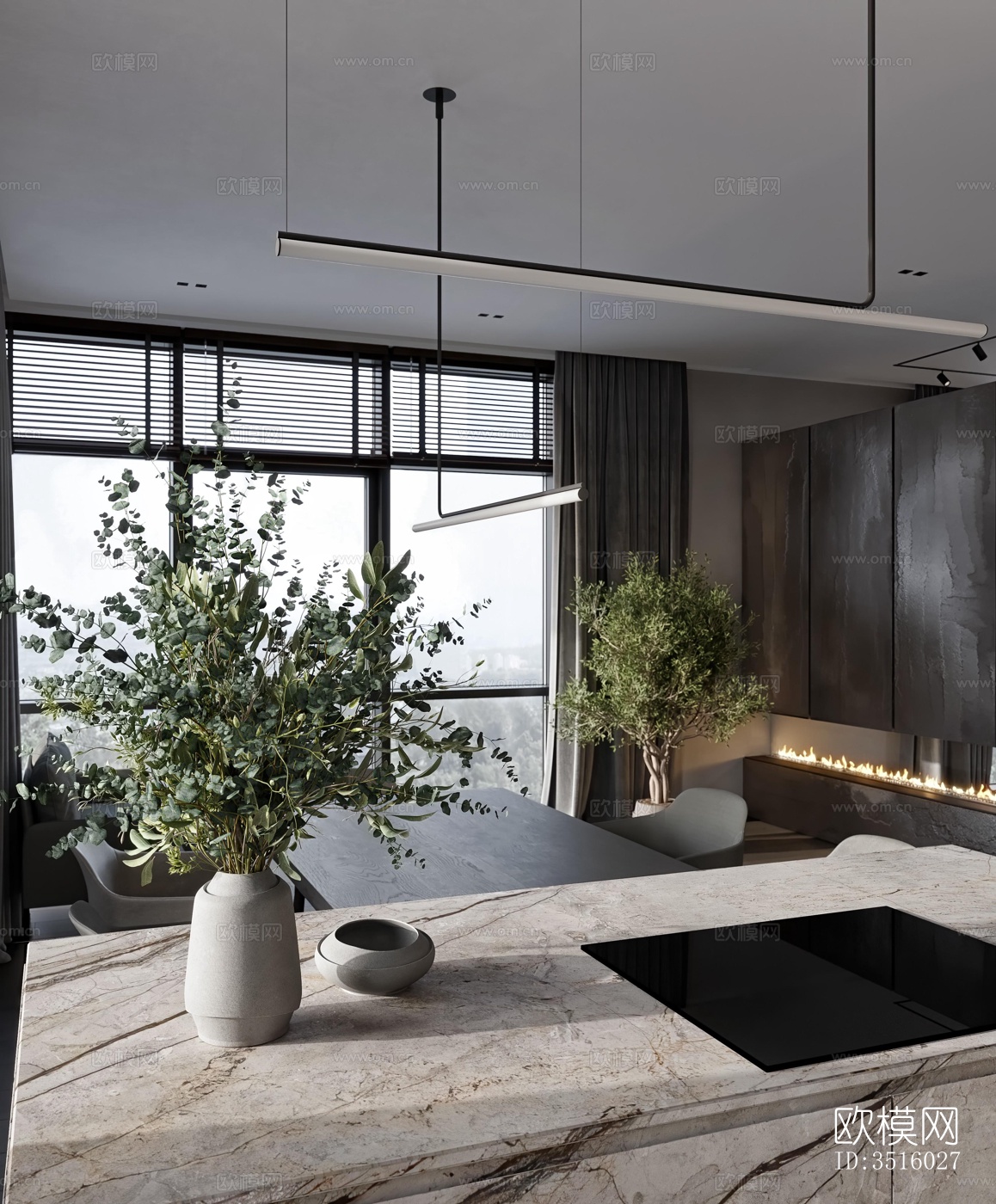 现代平层效果图下载（渲染图6）