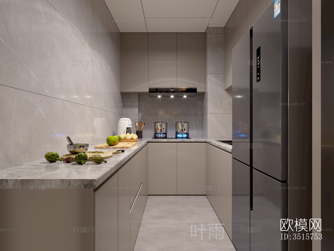 现代平层效果图下载（渲染图4）