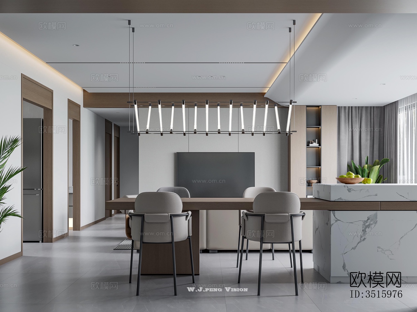 现代平层效果图下载（渲染图9）