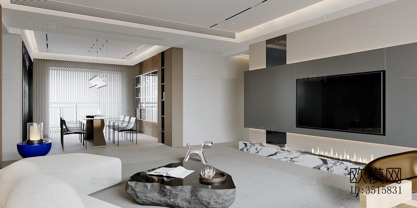 现代平层效果图下载（渲染图6）