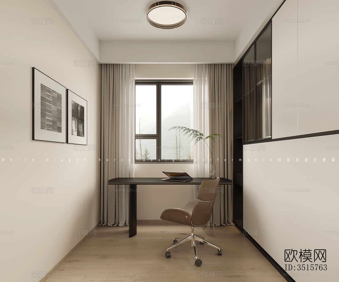 现代平层效果图下载（渲染图1）