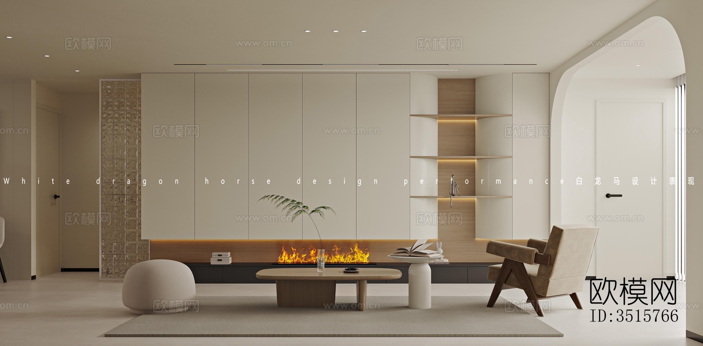 现代平层效果图下载（渲染图7）