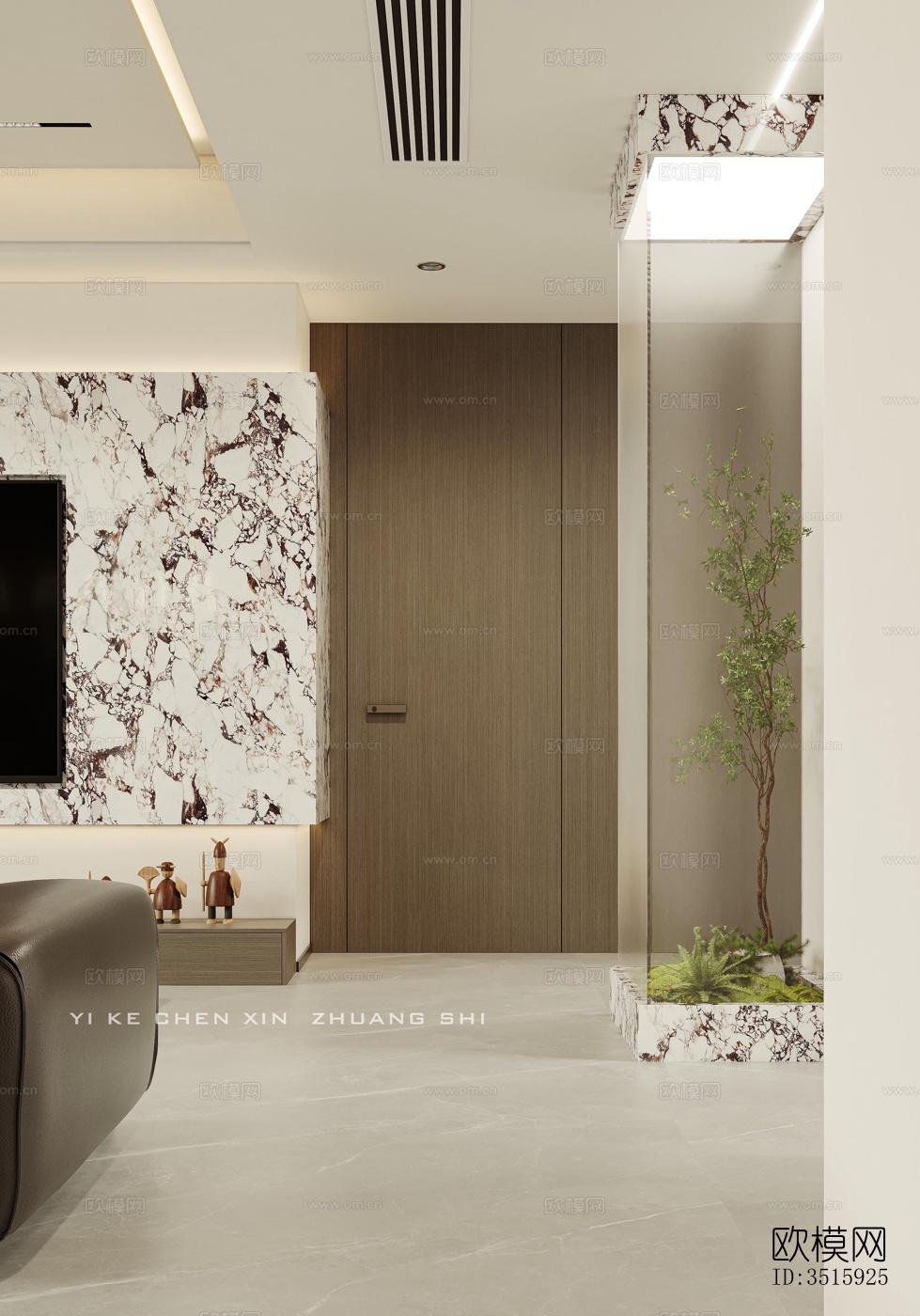 现代平层效果图下载（渲染图1）