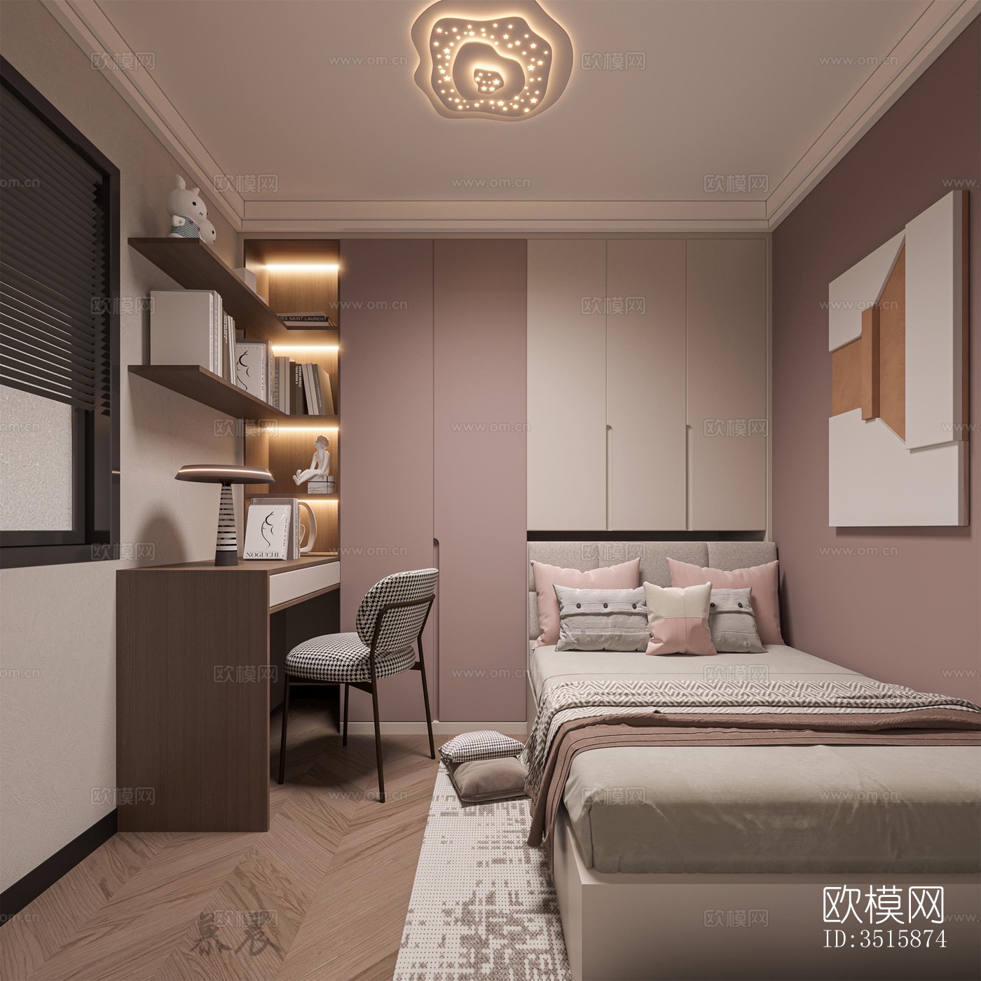 现代平层效果图下载（渲染图8）