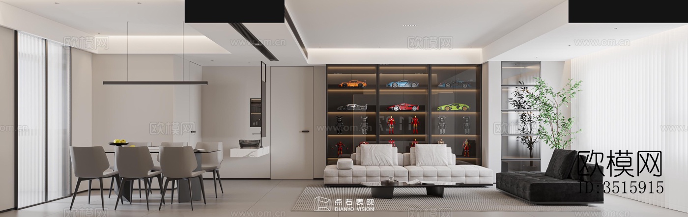 现代平层效果图下载（渲染图6）