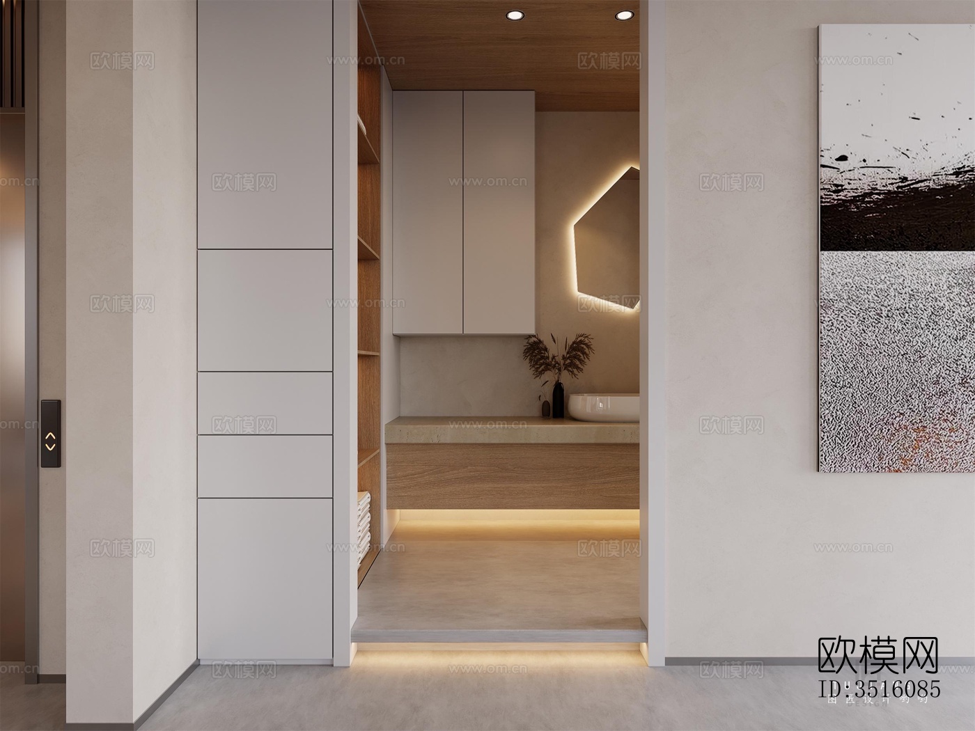 现代平层效果图下载（渲染图3）