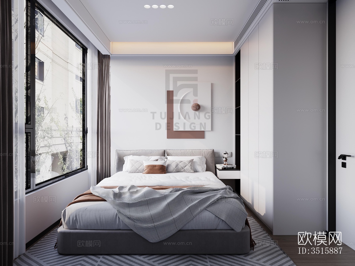 现代平层效果图下载（渲染图4）