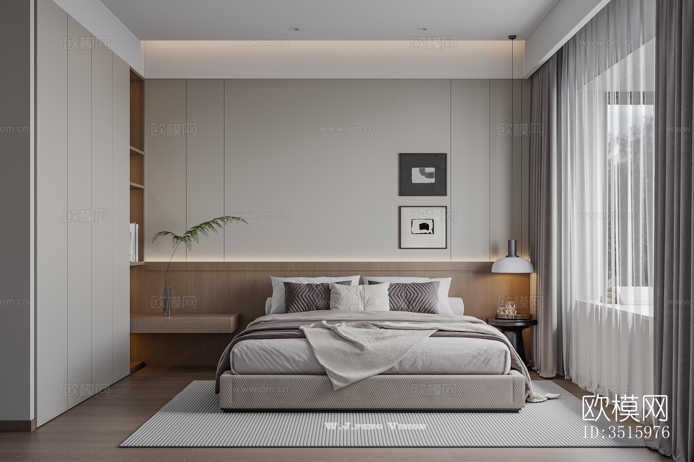 现代平层效果图下载（渲染图13）