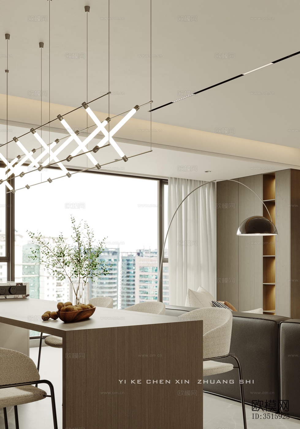 现代平层效果图下载（渲染图3）