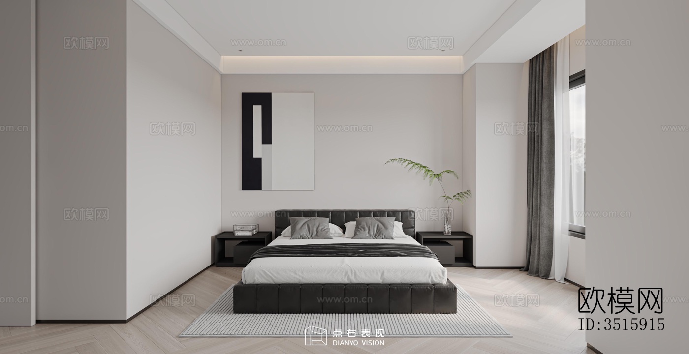 现代平层效果图下载（渲染图9）