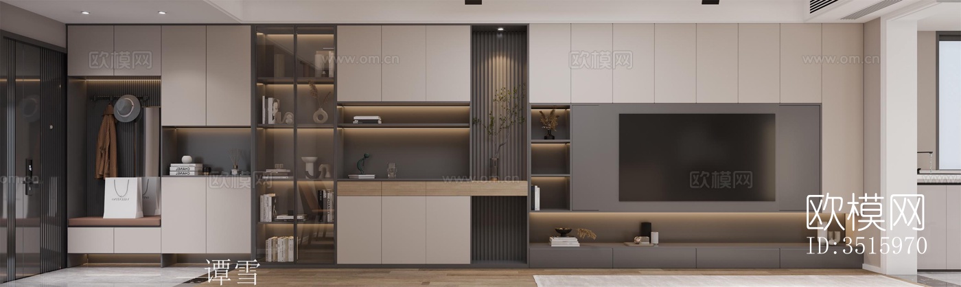 现代平层效果图下载（渲染图5）