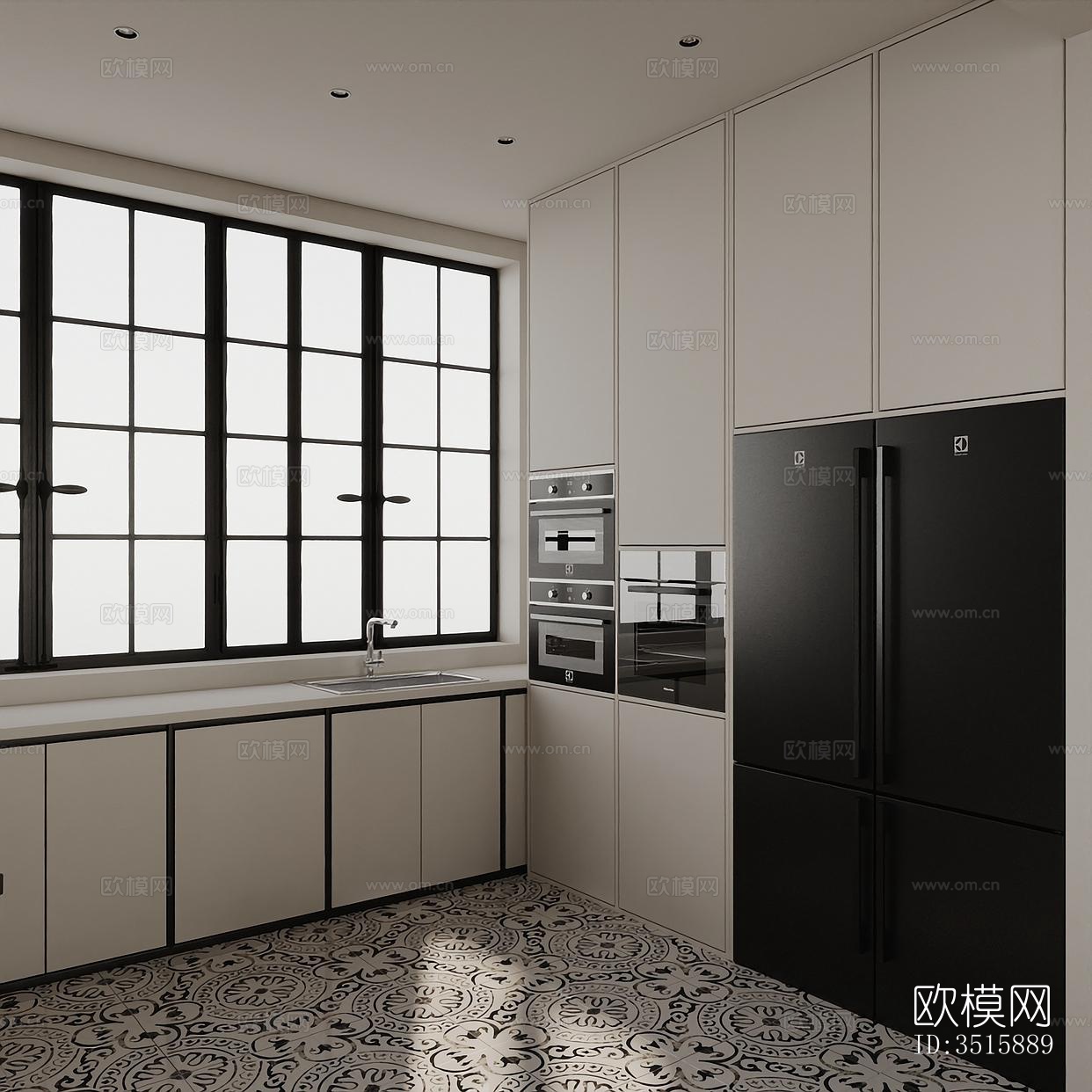 现代平层效果图下载（渲染图1）