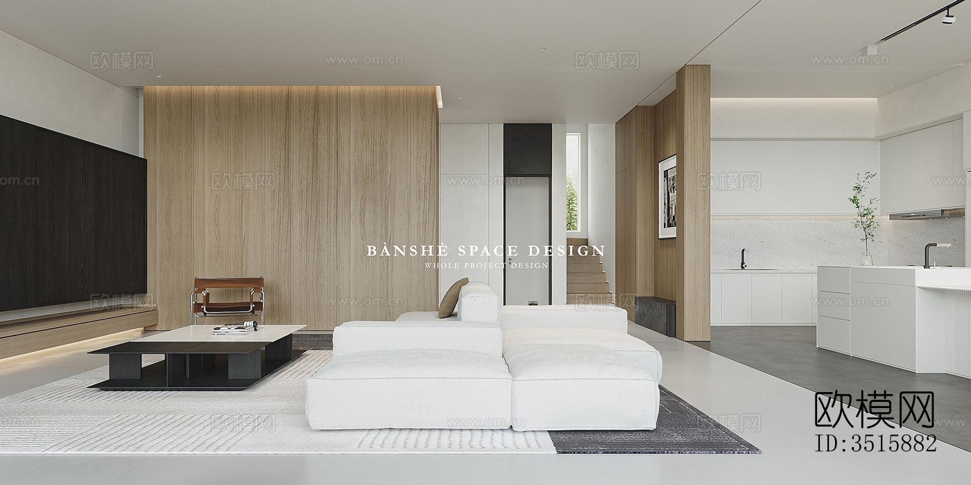 现代平层效果图下载（渲染图4）