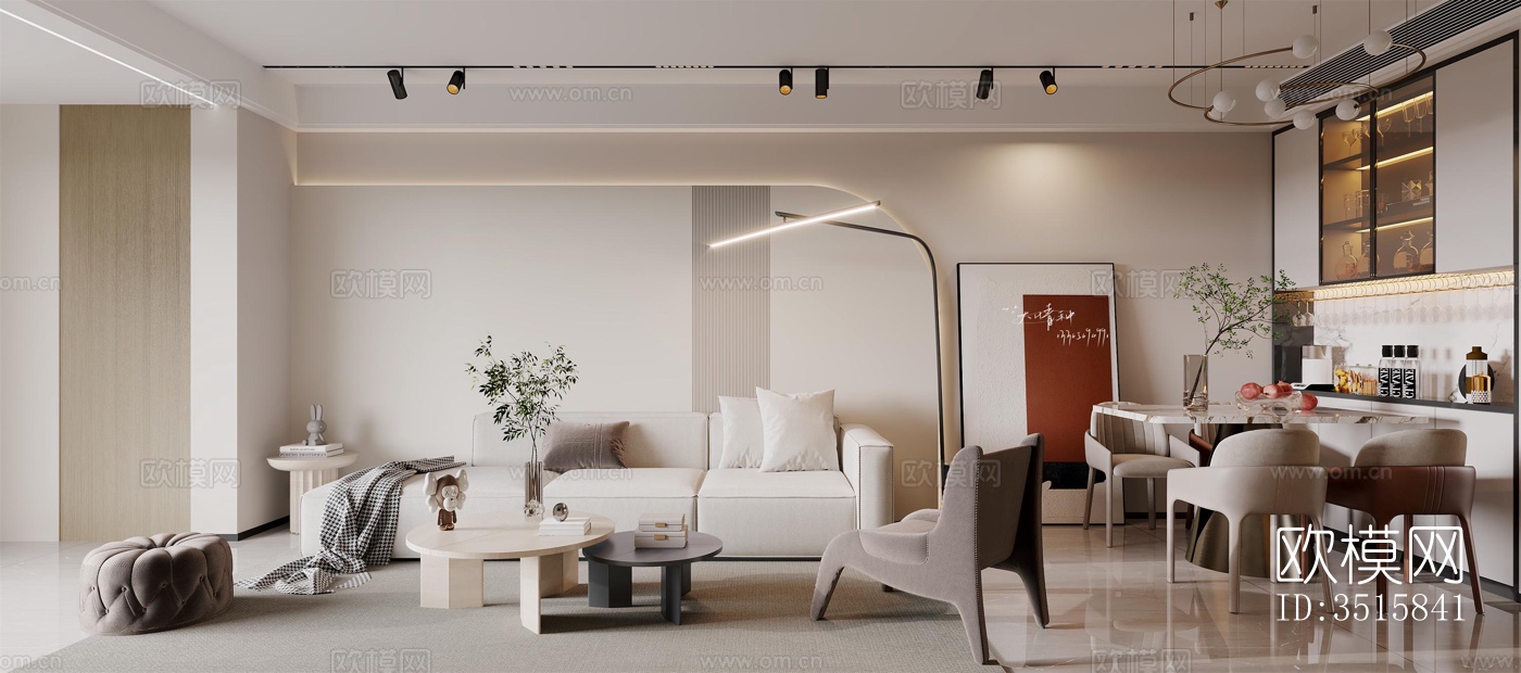 现代平层效果图下载（渲染图6）