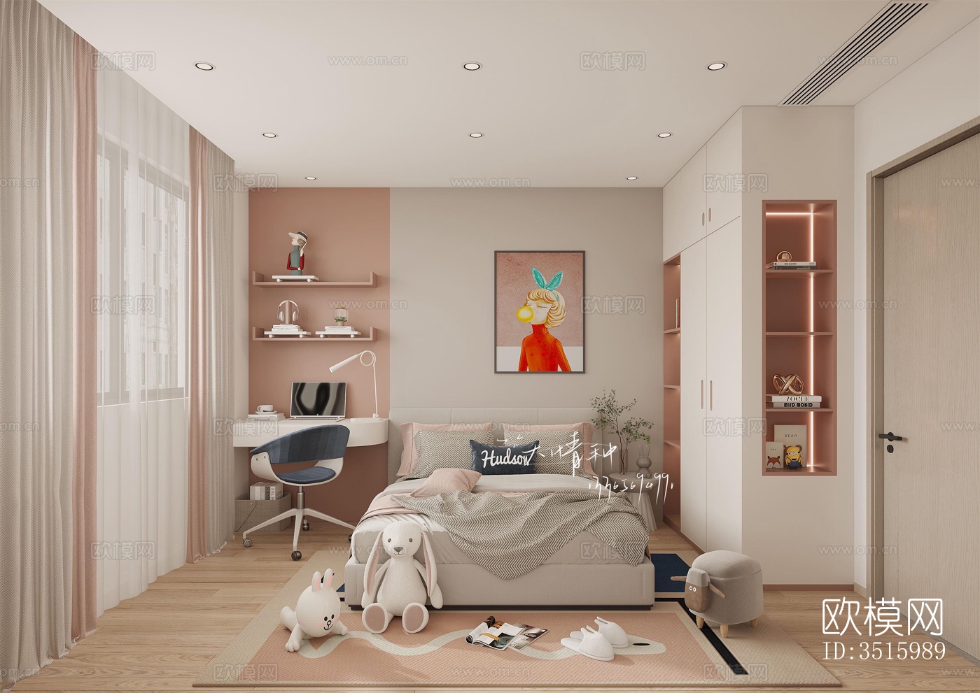 现代平层效果图下载（渲染图8）