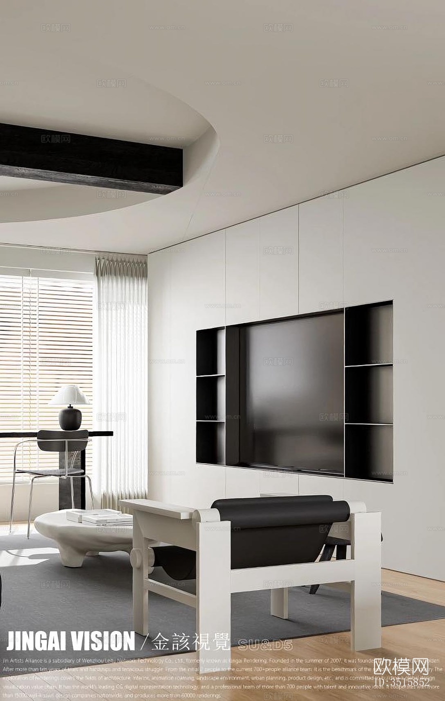 现代平层效果图下载（渲染图4）