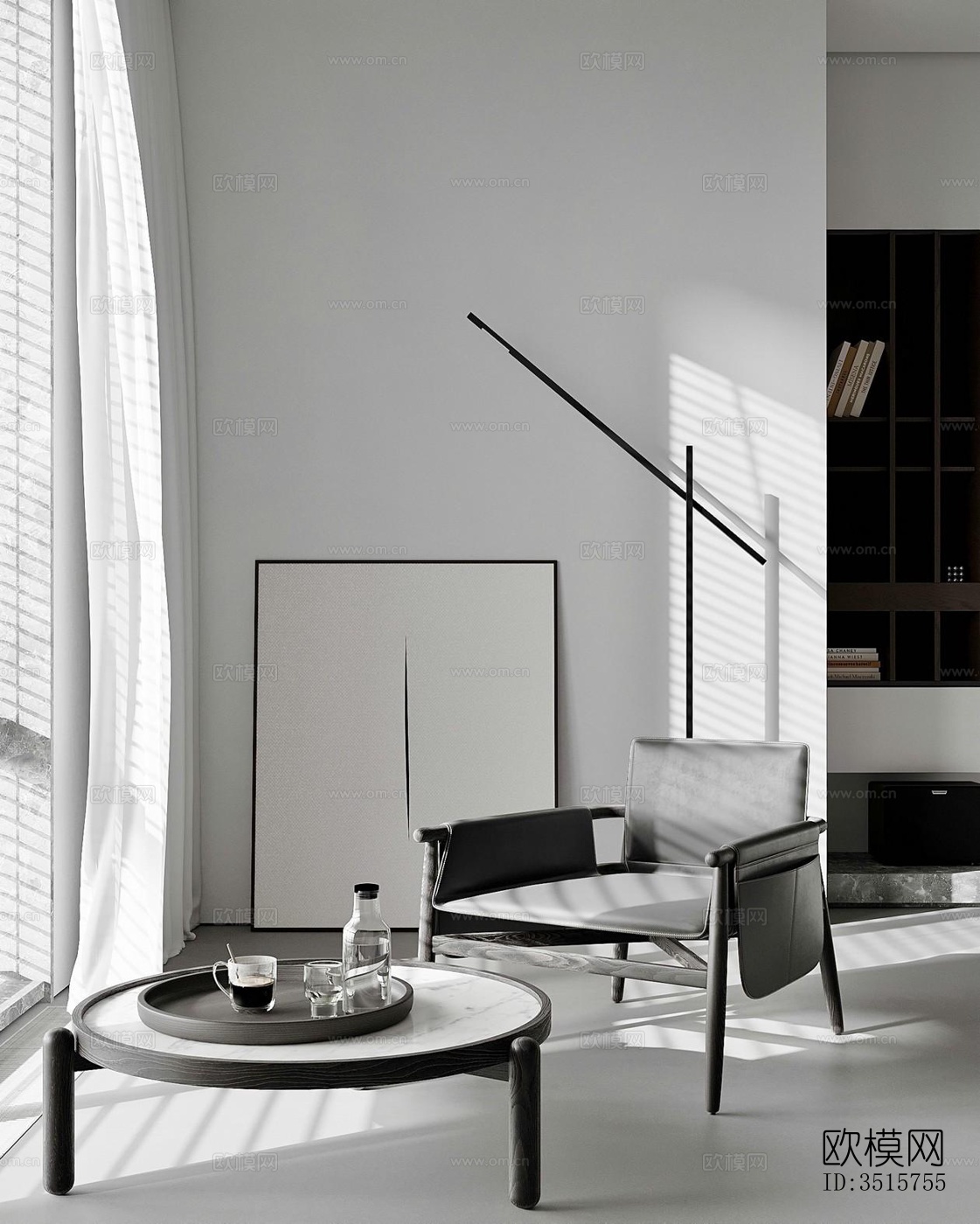 现代平层效果图下载（渲染图3）