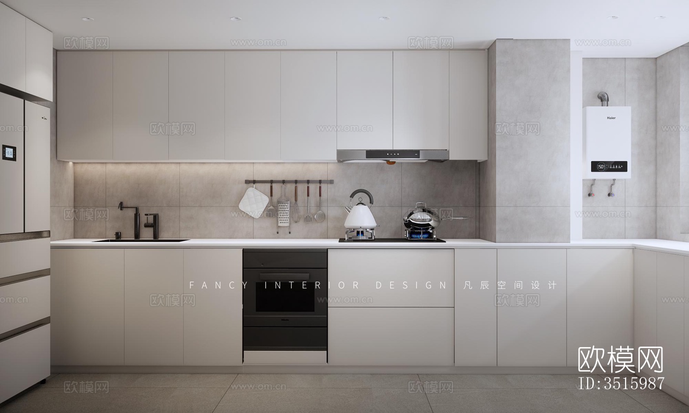 现代平层效果图下载（渲染图6）