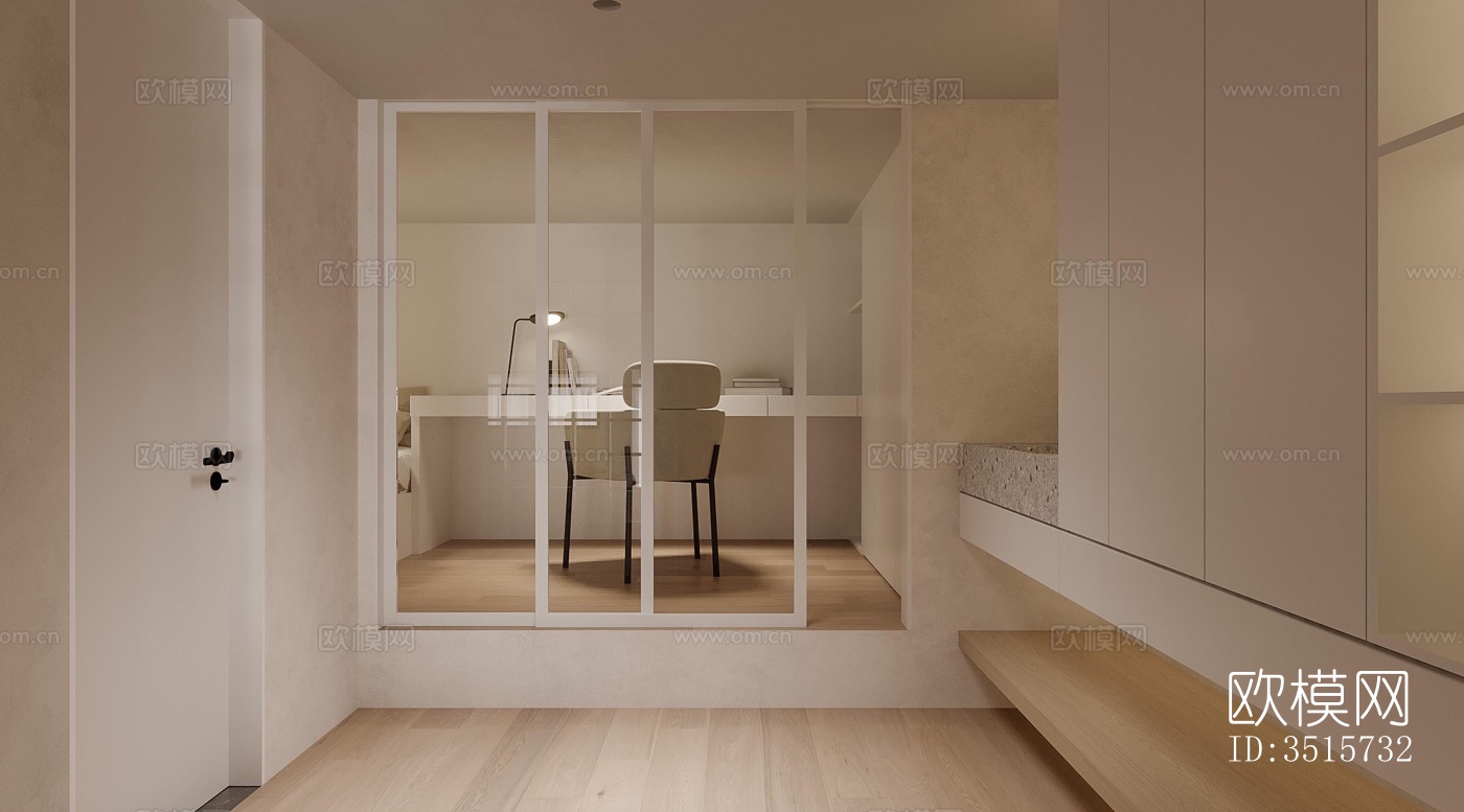 现代平层效果图下载（渲染图2）