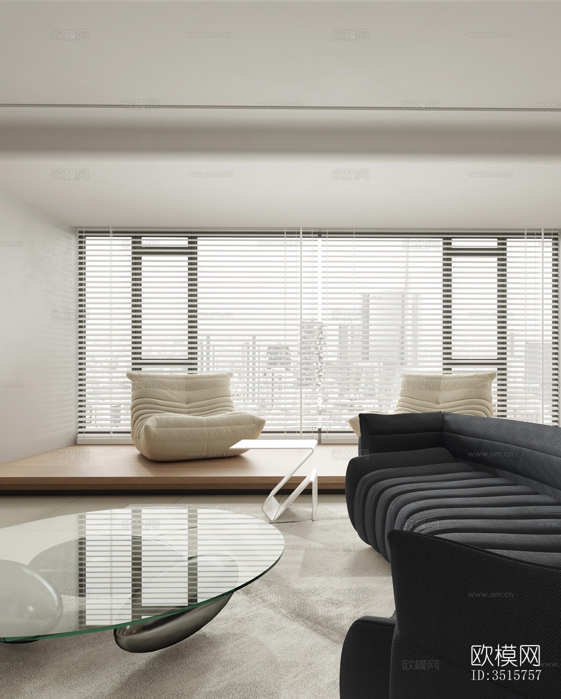 现代平层效果图下载（渲染图3）