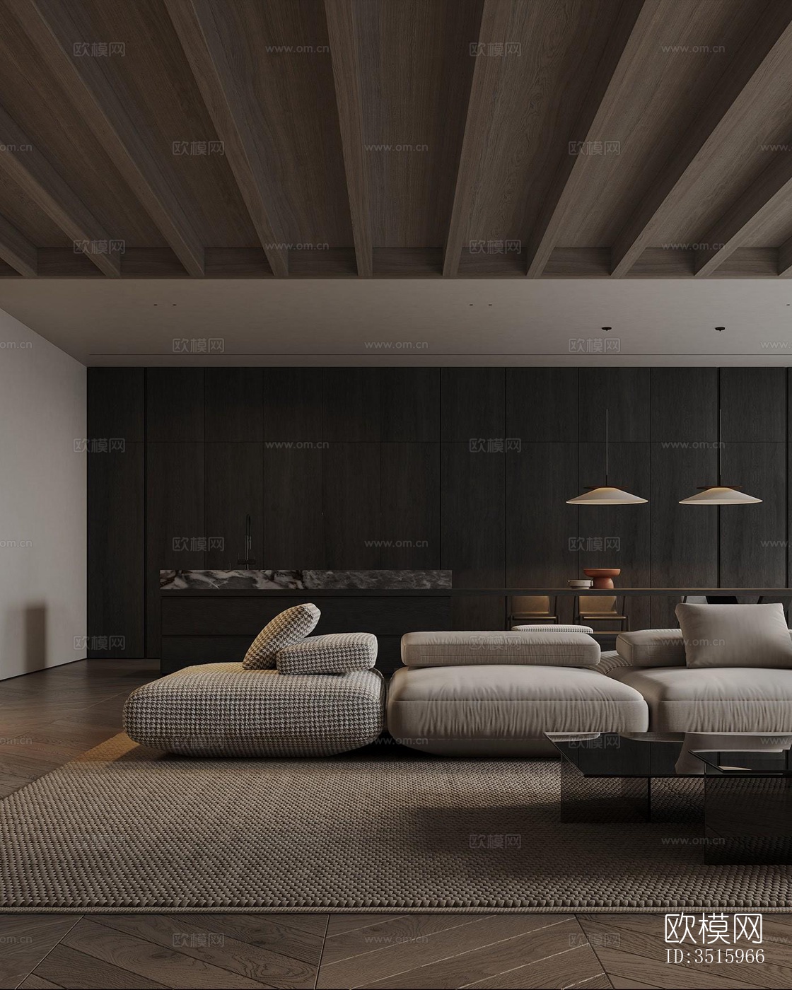 现代平层效果图下载（渲染图6）