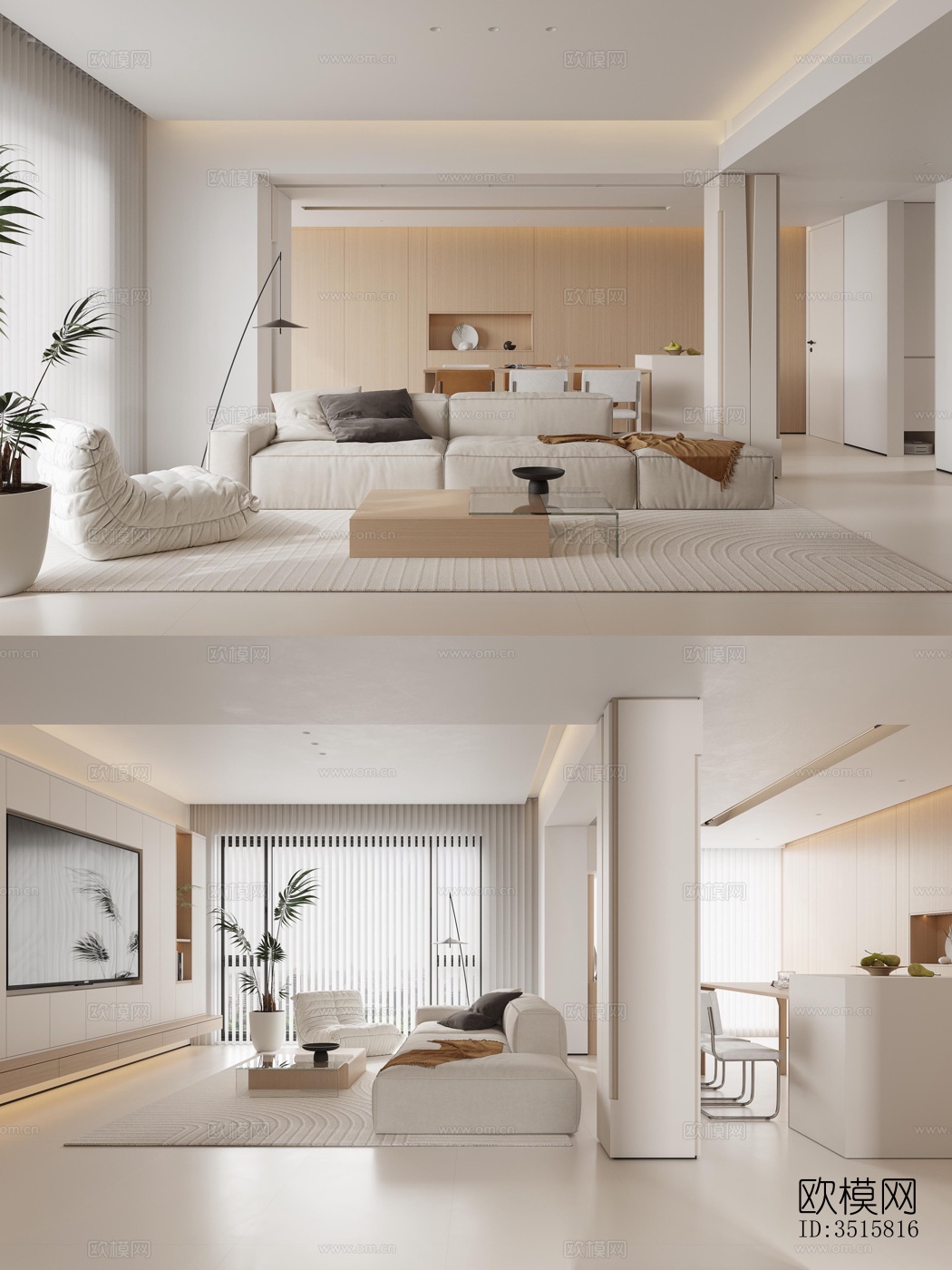 现代平层效果图下载（渲染图7）