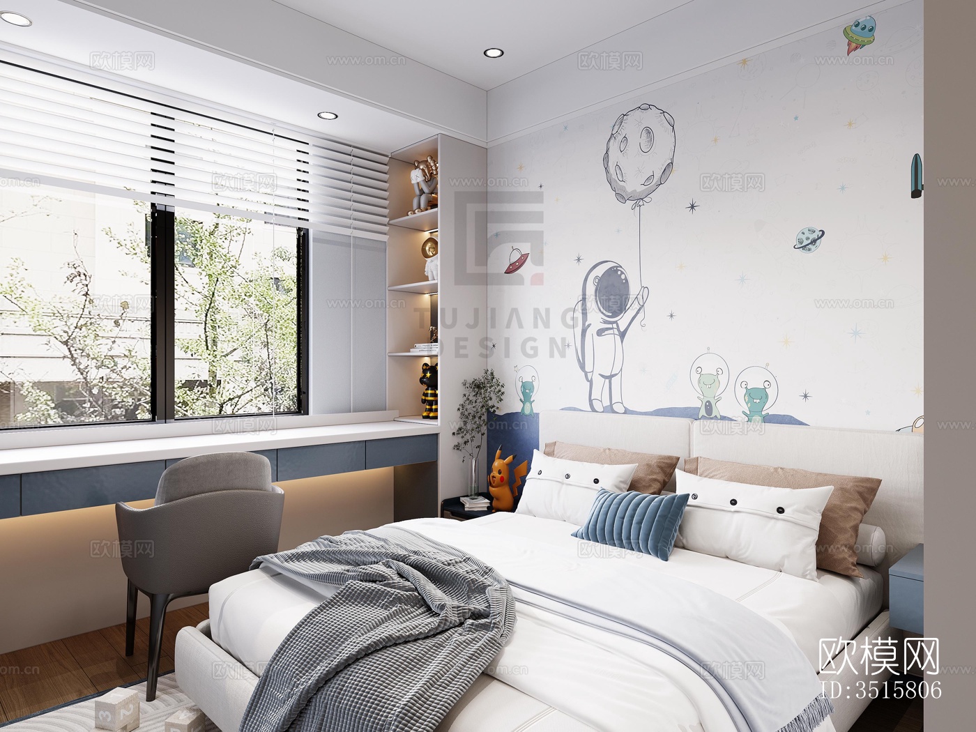 现代平层效果图下载（渲染图4）