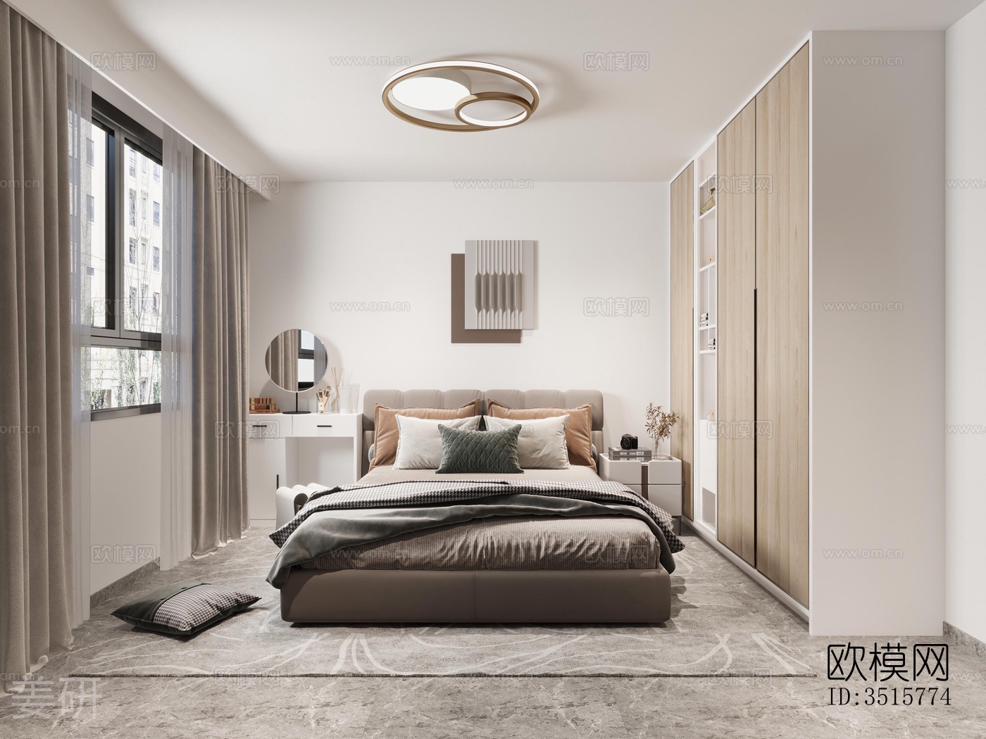 现代平层效果图下载（渲染图5）