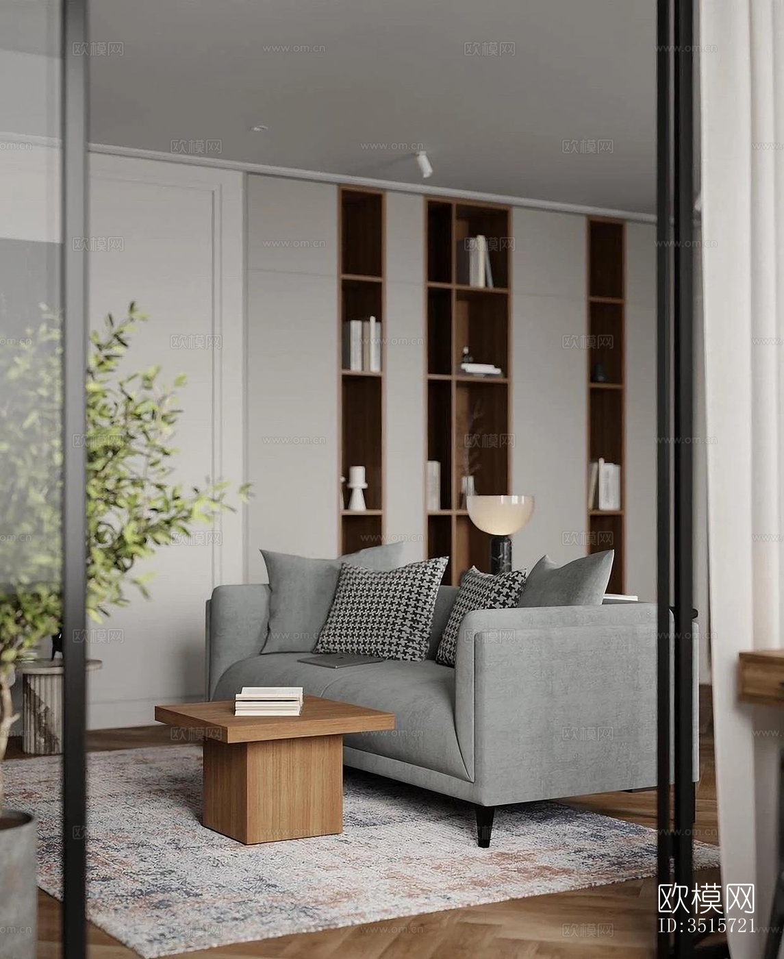 现代平层效果图下载（渲染图14）