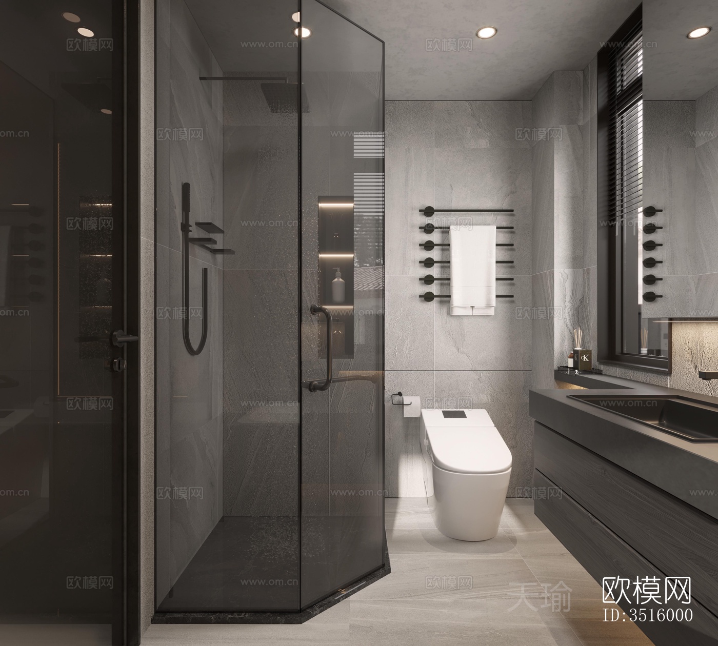 现代平层效果图下载（渲染图4）