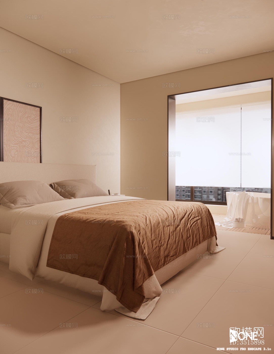 现代平层效果图下载（渲染图8）