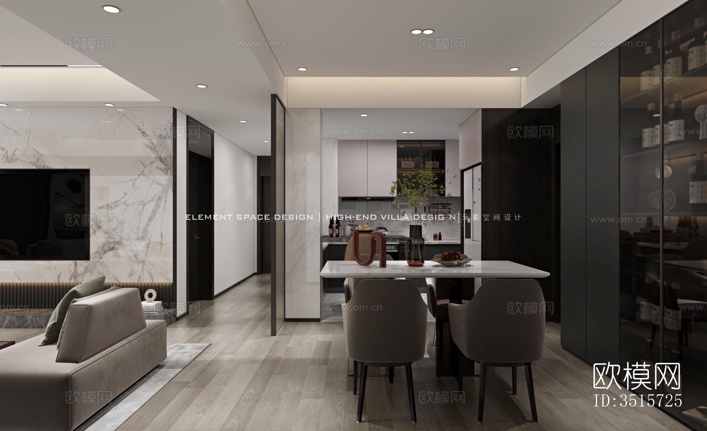 现代平层效果图下载（渲染图15）