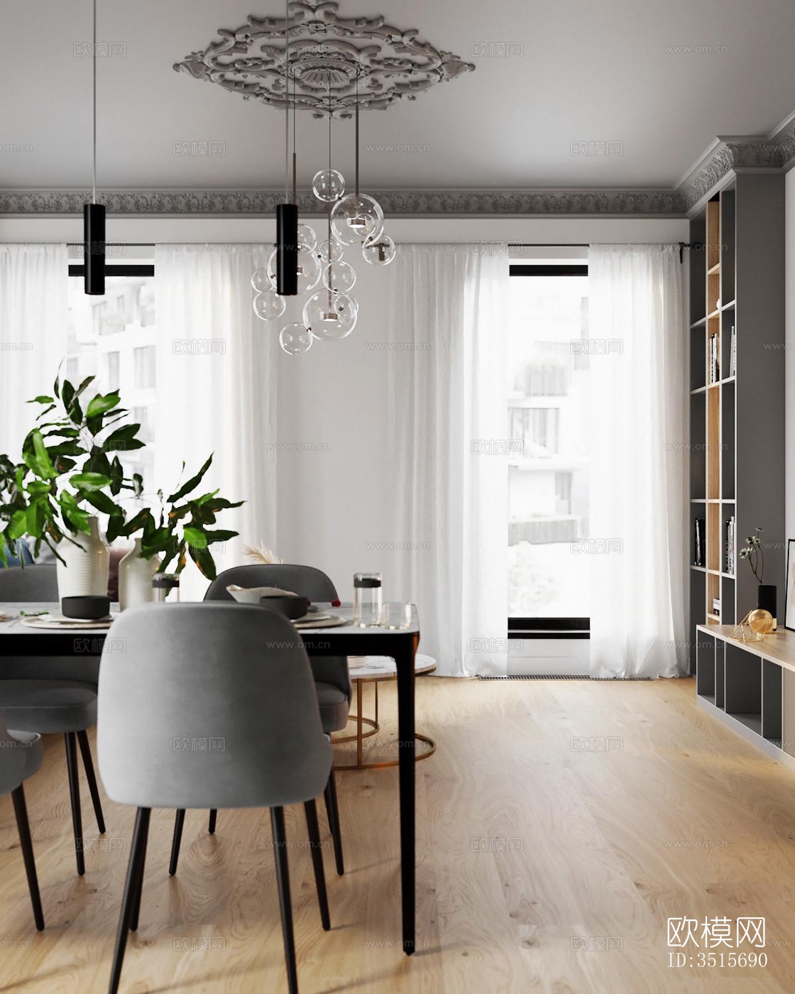 现代平层效果图下载（渲染图17）